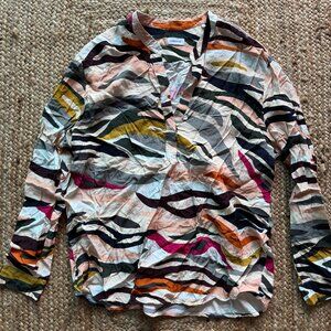 🎨 Seidensticker Multicolor Abstract Print Blouse Size 40 New Without Tags 🎨